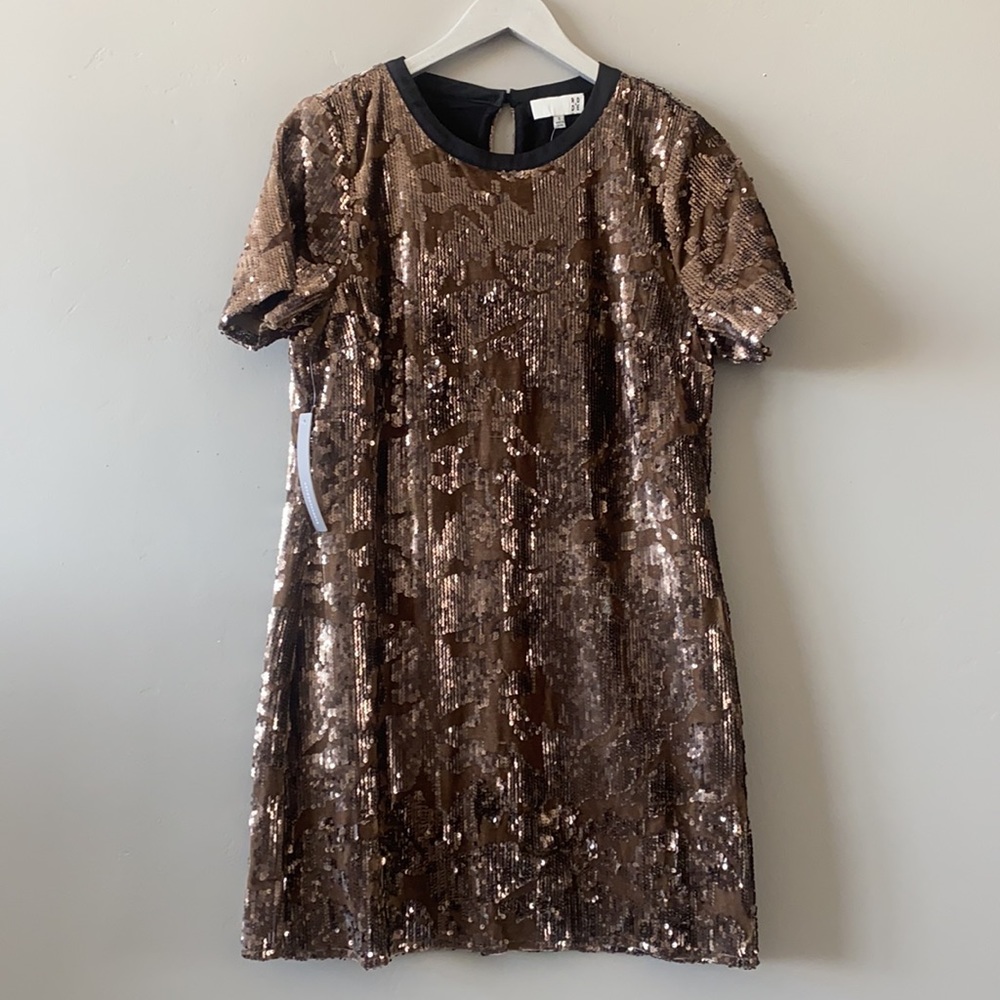 NWT Anthropologie Andi Sequined Tee Dress
